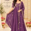 Fully Lined Rangoli Crush Long Frock with Dupatta – Heavy Flare Ethnic Gown for Women