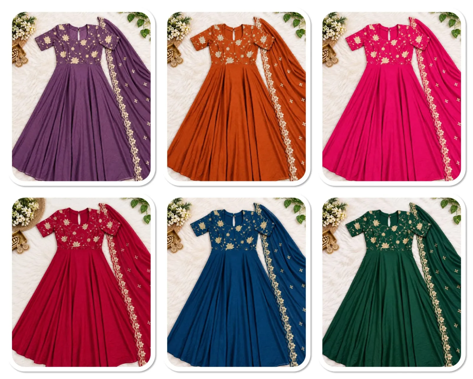 Fully Lined Rangoli Crush Long Frock with Dupatta – Heavy Flare Ethnic Gown for Women - Image 6