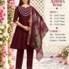 Girls Roman Silk Embroidered Kurti Pant Set with Dupatta