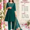 Girls Roman Silk Embroidered Kurti Pant Set with Dupatta - Image 6