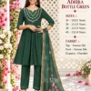 Girls Roman Silk Embroidered Kurti Pant Set with Dupatta - Image 7