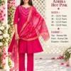 Girls Roman Silk Embroidered Kurti Pant Set with Dupatta - Image 8