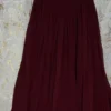 Hand Embroidered Georgette Anarkali Gown | Silver Sequin Rose Floral Work | Scalloped Neckline & Hem | Party & Wedding Wear | Custom Stitched