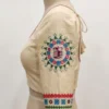 Handcrafted Kutchi Embroidery Blouse – Geometric Mirror Work Raw Silk Choli with Back Dori & Tassels - Image 4