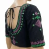 Handcrafted Mirror Work Cotton Saree Blouse – Kutchi Thread Embroidery Back Dori Blouse - Image 5