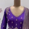Handcrafted Zardozi Embroidered Silk Anarkali Suit Set – Pleated Party Wear Long Frock for Women - Image 10