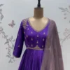 Handcrafted Zardozi Embroidered Silk Anarkali Suit Set – Pleated Party Wear Long Frock for Women - Image 11