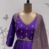Handcrafted Zardozi Embroidered Silk Anarkali Suit Set – Pleated Party Wear Long Frock for Women - Image 15
