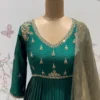 Handcrafted Zardozi Embroidered Silk Anarkali Suit Set – Pleated Party Wear Long Frock for Women - Image 3