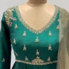 Handcrafted Zardozi Embroidered Silk Anarkali Suit Set – Pleated Party Wear Long Frock for Women - Image 5