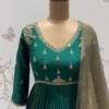 Handcrafted Zardozi Embroidered Silk Anarkali Suit Set – Pleated Party Wear Long Frock for Women - Image 8