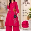 Heavy 22 KG Rayon Embroidered Long A-Line Kurti with Palazzo Set – Mandarin Collar Floral Patch Work Kurta Set with Front Pocket (Sizes M to 3XL) - Image 5