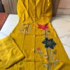 Heavy 22 KG Rayon Embroidered Long A-Line Kurti with Palazzo Set – Mandarin Collar Floral Patch Work Kurta Set with Front Pocket (Sizes M to 3XL) - Image 8