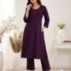 Heavy Cotton Silk Kurti Pant Set with Tone-on-Tone Chikankari Work | Festive 2-Piece Embroidered Kurta Set (Sizes M to 5XL) - Image 10