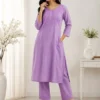 Heavy Cotton Silk Kurti Pant Set with Tone-on-Tone Chikankari Work | Festive 2-Piece Embroidered Kurta Set (Sizes M to 5XL) - Image 7
