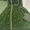 Heavy Georgette Sequins Embroidered Flared Anarkali Gown Pant Set with Dupatta (Sizes M to 3XL) | Festive Party Wear Suit - Image 6