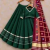 Heavy Rayon Cotton Flared Chaniya Choli with Gotta Patti Border | Stitched Padded Blouse & Semi Gajji Real Mirror Work Dupatta Set - Image 10