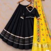 Heavy Rayon Cotton Flared Chaniya Choli with Gotta Patti Border | Stitched Padded Blouse & Semi Gajji Real Mirror Work Dupatta Set - Image 11