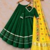 Heavy Rayon Cotton Flared Chaniya Choli with Gotta Patti Border | Stitched Padded Blouse & Semi Gajji Real Mirror Work Dupatta Set - Image 15