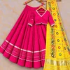 Heavy Rayon Cotton Flared Chaniya Choli with Gotta Patti Border | Stitched Padded Blouse & Semi Gajji Real Mirror Work Dupatta Set - Image 5