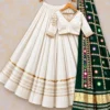 Heavy Rayon Cotton Flared Chaniya Choli with Gotta Patti Border | Stitched Padded Blouse & Semi Gajji Real Mirror Work Dupatta Set - Image 7