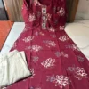 Heavy Rayon Printed A-Line Kurti with Plazo Set | Handwork Mirror Neck Embroidery Co-Ord Set with Pocket (M to 5XL) - Image 3