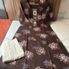 Heavy Rayon Printed A-Line Kurti with Plazo Set | Handwork Mirror Neck Embroidery Co-Ord Set with Pocket (M to 5XL) - Image 4