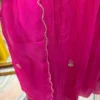 Hot Pink Georgette Anarkali Suit Set with Dupatta | Hand Embroidered Zari Yoke Long Kurti Gown - Image 5