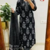 Indigo Blue Ajrakh Block Print Cotton Suit Set | Handcrafted Mirror Work Kurti Pant Dupatta 3-Piece Set (Wholesale)
