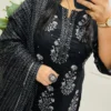 Indigo Blue Ajrakh Block Print Cotton Suit Set | Handcrafted Mirror Work Kurti Pant Dupatta 3-Piece Set (Wholesale) - Image 11
