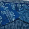 Indigo Blue Ajrakh Block Print Cotton Suit Set | Handcrafted Mirror Work Kurti Pant Dupatta 3-Piece Set (Wholesale) - Image 13
