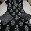 Indigo Blue Ajrakh Block Print Cotton Suit Set | Handcrafted Mirror Work Kurti Pant Dupatta 3-Piece Set (Wholesale) - Image 2