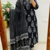 Indigo Blue Ajrakh Block Print Cotton Suit Set | Handcrafted Mirror Work Kurti Pant Dupatta 3-Piece Set (Wholesale) - Image 7