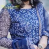 Indigo Blue Printed Kota Doria Kurti Pant Set with Chudidar Sleeves & Full Size Dupatta (Cotton Lined 3-Piece Suit) - Image 9