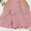 ISHIKA Georgette 2-Piece Flared Lehenga Set | Floral Gold Embroidered Illusion Neck Crop Top & 7-Meter Mega Flare Skirt - Image 14