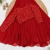 ISHIKA Georgette 2-Piece Flared Lehenga Set | Floral Gold Embroidered Illusion Neck Crop Top & 7-Meter Mega Flare Skirt - Image 23