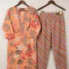 Jaipuri Bandhani & Floral Printed Cotton Kurta Pant Set for Women | 2-Pc Casual Co-Ord Set - Image 2