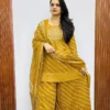 Jaipuri Leheriya & Bandhani Print Pure 60s Cotton Short Kurti with Divider Palazzo & Dupatta Set – 3-Piece Festive Suit with Pocket - Image 4