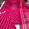 Jaipuri Leheriya & Bandhani Print Pure 60s Cotton Short Kurti with Divider Palazzo & Dupatta Set – 3-Piece Festive Suit with Pocket - Image 8