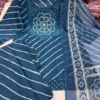 Jaipuri Leheriya & Bandhani Print Pure 60s Cotton Short Kurti with Divider Palazzo & Dupatta Set – 3-Piece Festive Suit with Pocket - Image 9