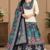 Jaipuri Mal Cotton Kurti Skirt Set with Ajrakh Print Dupatta | Heavy Ghera Ethnic Dandiya Ready-to-Wear Lehenga Set - Image 2