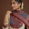 Jaipuri Mal Cotton Kurti Skirt Set with Ajrakh Print Dupatta | Heavy Ghera Ethnic Dandiya Ready-to-Wear Lehenga Set - Image 5