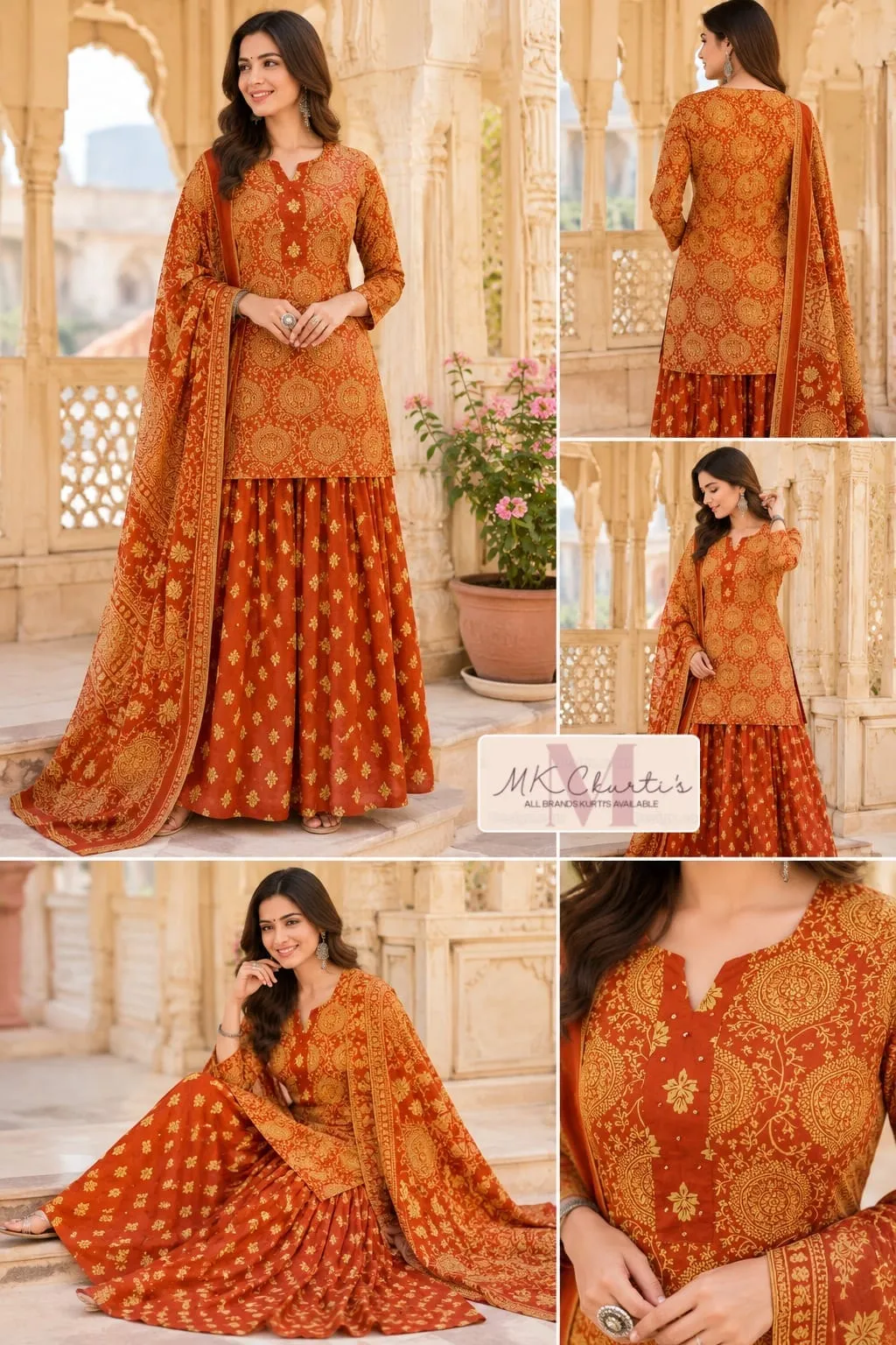 Jaipuri Pure Cotton Gopi Dress Kurti Skirt Set with Dupatta