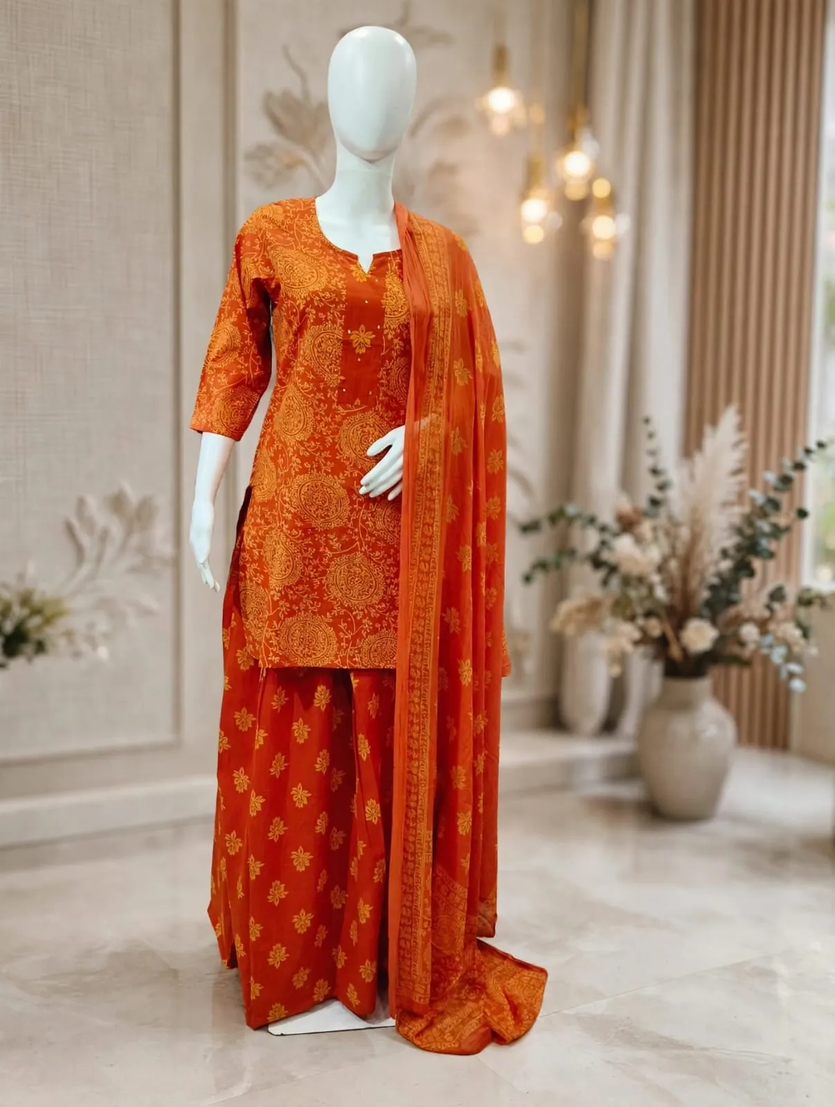 Jaipuri Pure Cotton Gopi Dress Kurti Skirt Set with Dupatta - Image 5