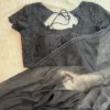 Jet Black Cocktail Saree with Handcrafted Cutdana Work Blouse | Scallop Neck Party Wear Georgette Saree Wholesale - Image 7
