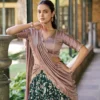 Kalamkari Print Dola Silk Lehenga Choli with Embroidered Vichitra Silk Blouse & Dupatta Unstitched - Image 14