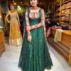 Kalamkriti Embroidered Georgette Anarkali Gown with Chanderi Dupatta – Full Flared Ethnic Long Dress - Image 11