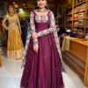 Kalamkriti Embroidered Georgette Anarkali Gown with Chanderi Dupatta – Full Flared Ethnic Long Dress - Image 6