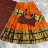 Kanjivaram Silk Fully Stitched Lehenga Choli Set | Designer Maggam Work Blouse & Rangoli Silk Cutwork Dupatta (4m Flare)
