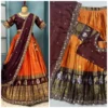 Kanjivaram Silk Fully Stitched Lehenga Choli Set | Designer Maggam Work Blouse & Rangoli Silk Cutwork Dupatta (4m Flare) - Image 12